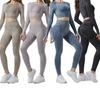 Women's High-Waist Yoga Set: Hip-Lifting Pants & Long-Sleeve Top