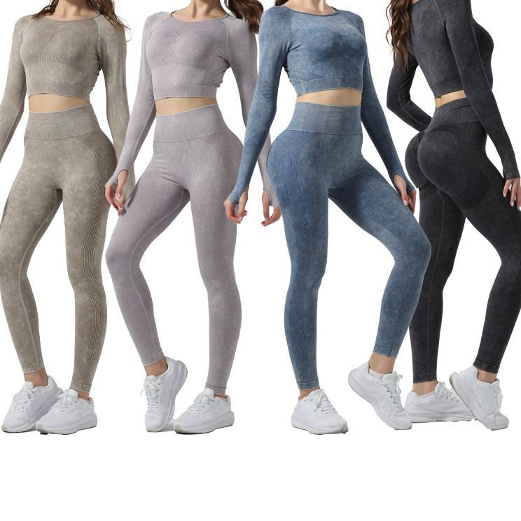 Women's High-Waist Yoga Set: Hip-Lifting Pants & Long-Sleeve Top