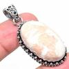 Natural Orange Scolecite Gemstone 925 Sterling Silver Gift Pendant 1.85" h7T18