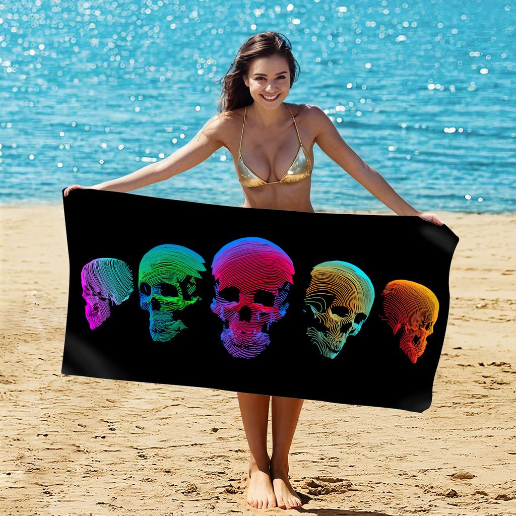 Locomotive Enthusiasts Sports Towels Quick-drying Double-sided Velvet Beach Towels Printed Bath Towels