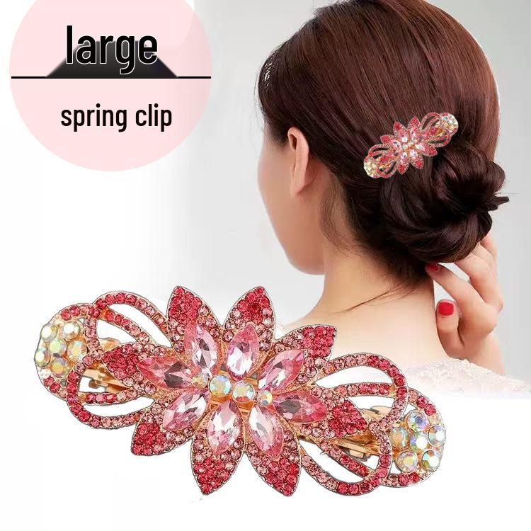 Элегантная заколка для волос с цветком и стразами: Роскошный весенний аксессуар для женщин