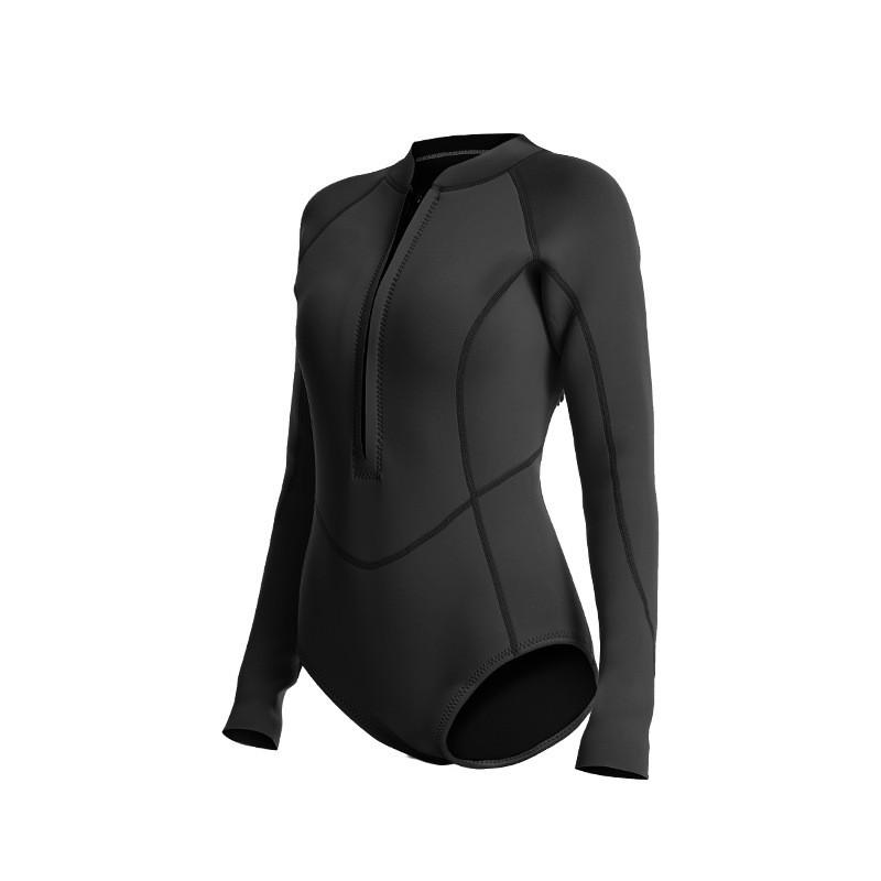 Womens Full Body Wetsuit With Long Sleeves Floral Print Warm Thermal Neoprene Diving Suit Swimming Snorkeling