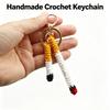 Handmade Knitted Cigarette Keychain Creative Key Chain Charm Pendant Bag Car Keys Jewelry Accessories Gift DIY Earrings Necklace