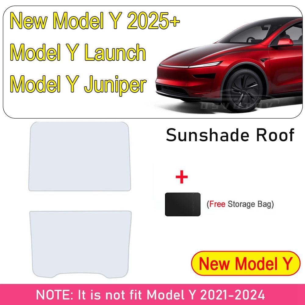 Солнцезащитный козырек люка для Tesla Model Y Juniper Model 3 2025 2025 Обновление Ледяная ткань Пряжка Солнцезащитные шторки Стеклянная крыша Передний Задний Люк