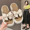 2024 Summer and Spring New Soft Sole Feet Treading Feel Home Leisure Slippers Bow Tie Slippers for Female Outwear Fairy Style