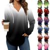 Women's Fashion Casual V-neck Drawstring Printed Long Sleeved Sweater Top