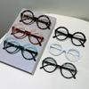 Chinese Style Retro Floral Print Anti Blue Light Eyeglasses Men Women Fashion Large Round Frame Leopard Eyeglasses