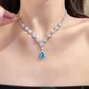 Серебряное ожерелье «Хрустальные слезы» с подвеской-каплей циркона - Элегантная модная цепочка на ключицу