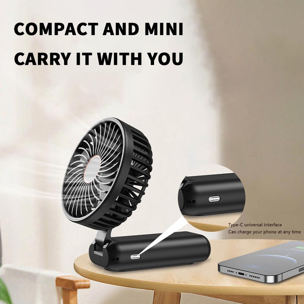 Handheld Mini Fan Portable Neck Rechargeable Usb Fan Desktop Folding Outdoor Multi-purpose Fan
