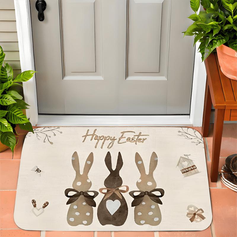 VIKAMA Easter Bunny Door Mat Home Decoration Bedroom Kitchen Floor Mat Indoor Outdoor Entrance Carpet