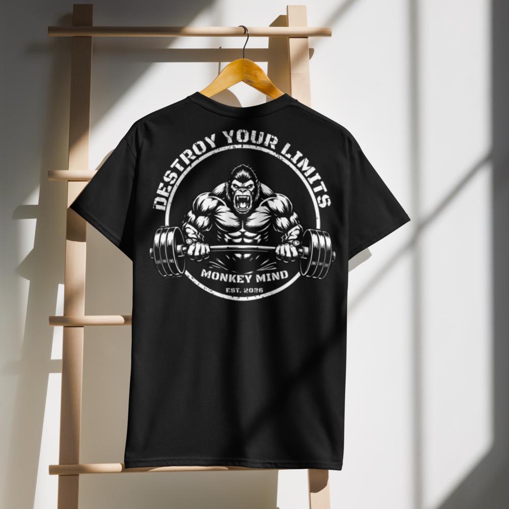 Gorilla Gym Летняя Унисекс Футболка из Чистого Хлопка Удобная Высококачественная Вдохновленная YK