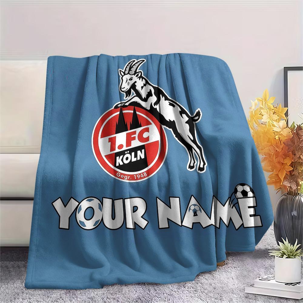Custom Name 1.FC Köln Flannel Blanket, High quality Comfortable for All Seasons, Home Decor, Warmth and Comfort