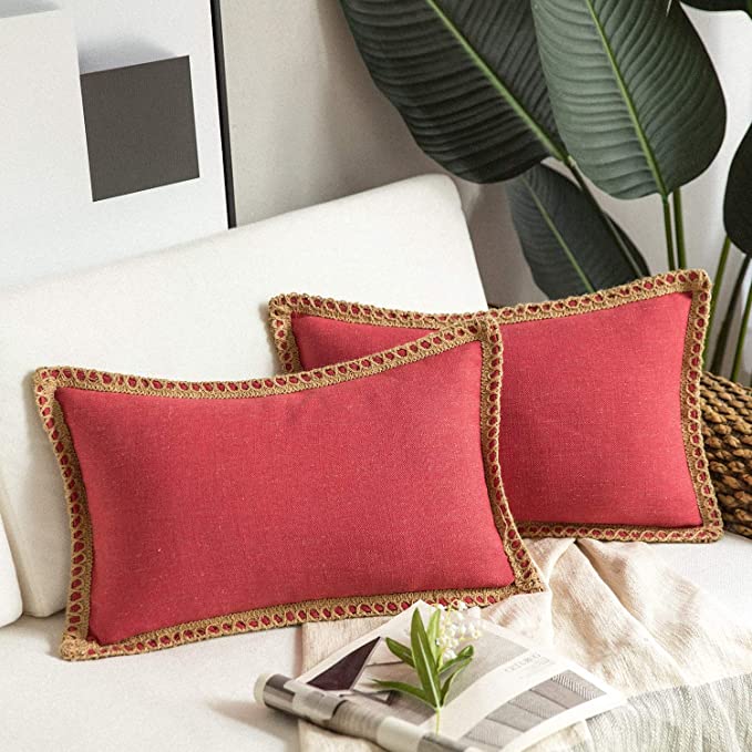 1 шт. скандинавские однотонные товары для дома, наволочка из хлопка и льна, наволочки, наволочки из мешковины, льняные обрезанные края