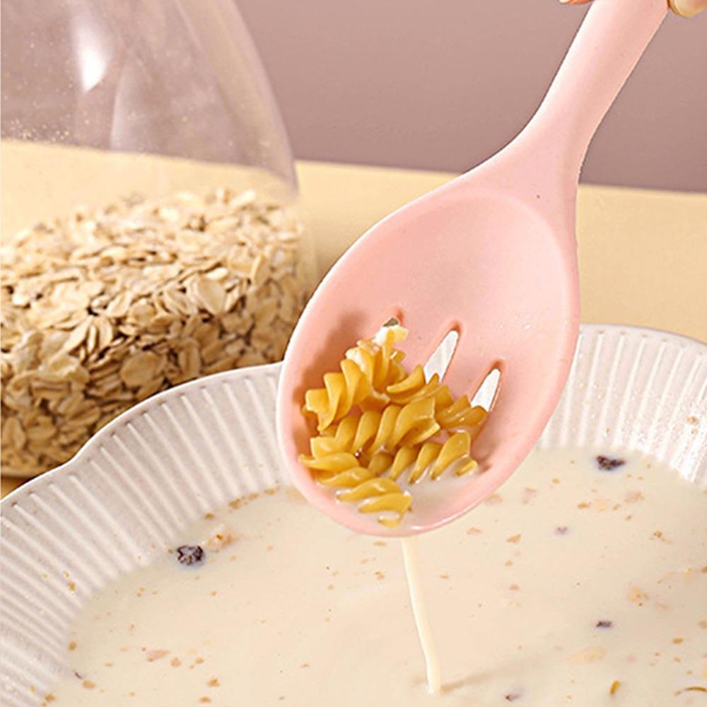 2Pcs Hollow Draining Hole Strainer Spoon Silicone Skimmer Protect Cookware Non Stick Spoon Kitchen