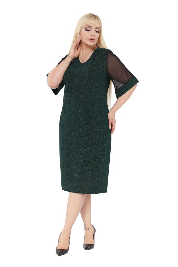 Женское платье большого размера. Блестящее стильное платье больших размеров 21B-2305.