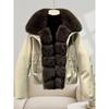 Womens Short Puffer Coat With Faux Fur Collar Thick Warm Cotton-Padded Jacket Winter Commute