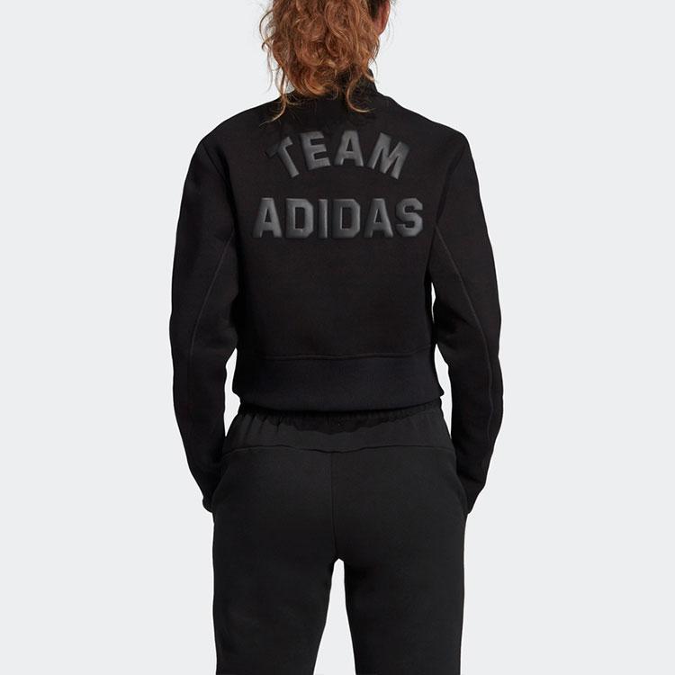 Adidas Женская толстовка с круглым вырезом на спине и принтом в виде лодочки, повседневная, удобная, спортивная, черная EA0417