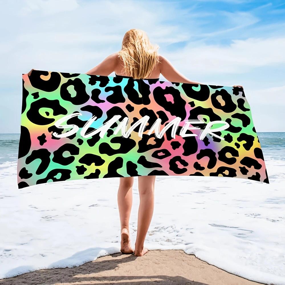 Exotic Floral Print Soft Microfiber Large Towel Water Absorbent For Beach Surf Use