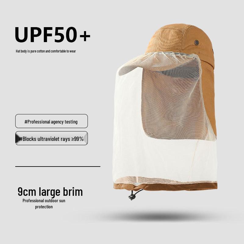 Унисекс шляпа для защиты от солнца с сетчатой маской и защитой от насекомых для рыбалки