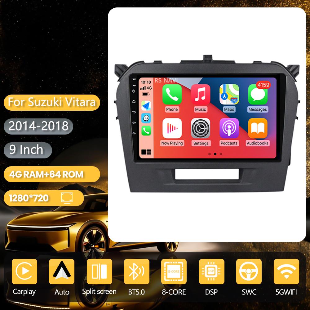 Android 16 pour Suzuki Vitara 4 2014 - 2018, autoradio CarPlay, lecteur multimédia BT, autoradio plug and play, contrôle par application