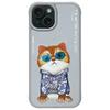 Etui do iPhone 15 Nimmy Glasses Cool Cat Szare