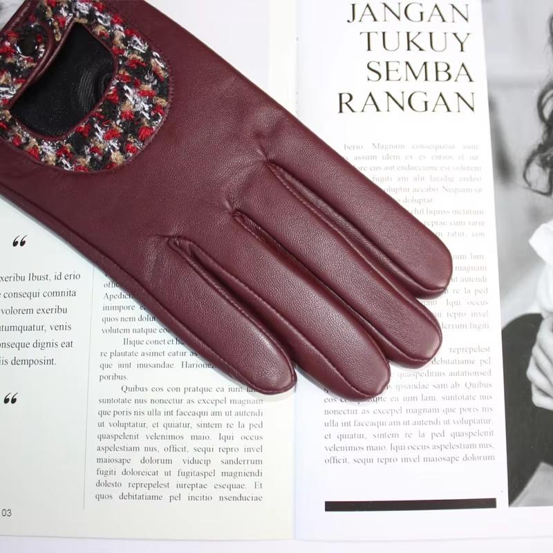 Новые женские перчатки из овчины с сенсорным экраном, тонкой шелковой подкладкой, вышивкой, на пуговицах, для езды на открытом воздухе и вождения, осенние