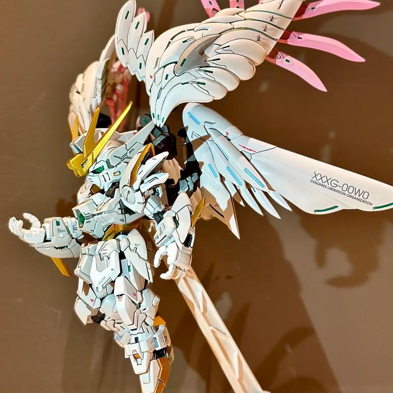 GL MGSD Wing Zero EW Белоснежная версия Ангельское Перо Падающий Мех Сборная Модель Набор Фигурка Действия Настольное Украшение Кукла Игрушка для Мальчика