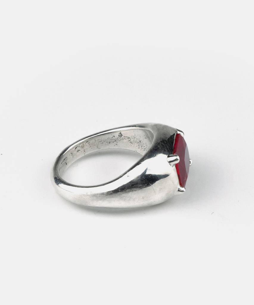 Sheen666 Soft Block Silver Ring Red (Type A)