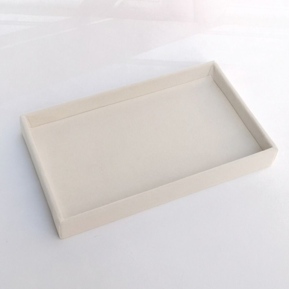 Wooden Velvet Jewelry Tray Flannelette Jewelry Storage Pallet Rings Earrings Organizer Nightstand