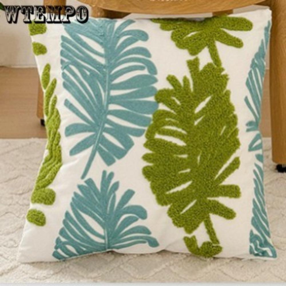WTEMPO Зеленый лист Подсолнух Гостиная Диван Вышивка Подушка Наволочка