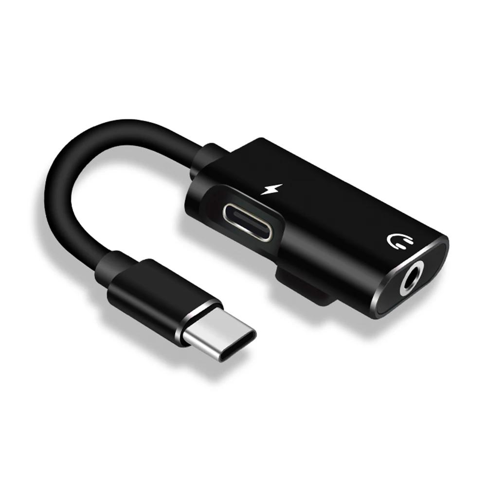 Кабель 2 в 1 Type C на 3,5 мм Jack Аудио разветвитель Адаптер Для Xiaomi Huawei Наушники Зарядное устройство USB C Наушники Aux Кабель 3,5 Адаптер