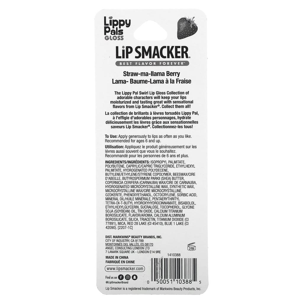 Lip Smacker, блеск для губ Lippy Pals, Llama, Stroma Llama Berry, 0,28 жидких унций (8,4 мл)