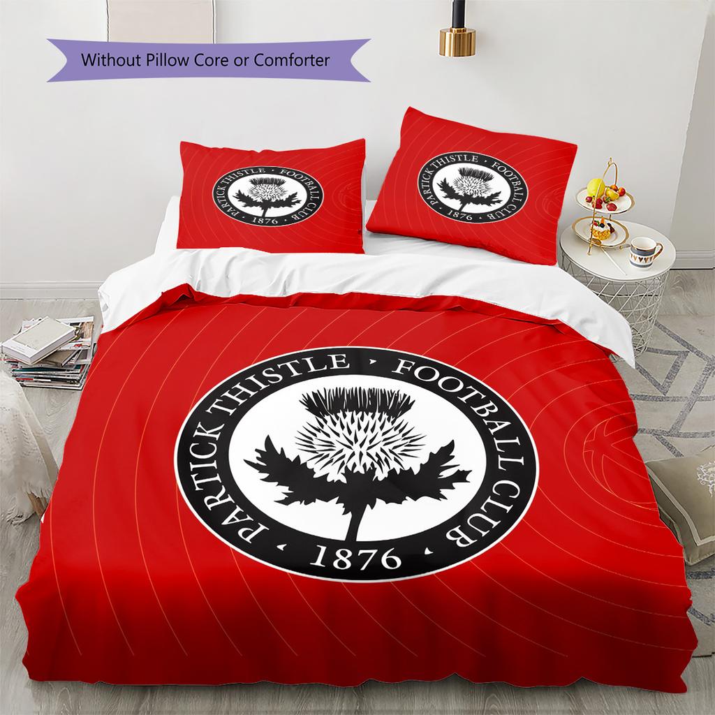 Partick Thistle F.C. Pattern Bedding Quilt Set Home Decoration Gift (1 * duvet cover + 2 * pillowcase without core)