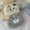 Desk Organizer Smile Cat Pencil Bag Large Capacity Cat Makeup Bag Plush Pencil Case  Stationery