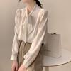 Chic White Long Sleeve Blouse Women Autumn Spring Office Shirt Bow Tie Professional Elegant Chiffon Top High Quality