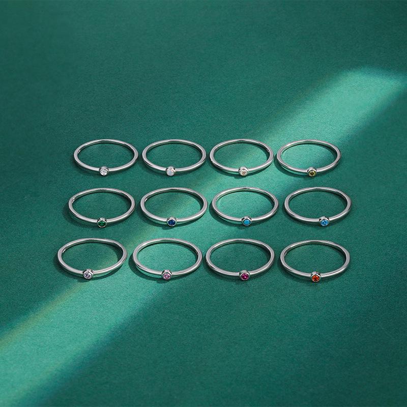 Кольцо из стерлингового серебра 925 пробы с цирконом «12 созвездий» для женщин - Японская легкая роскошь с бриллиантами