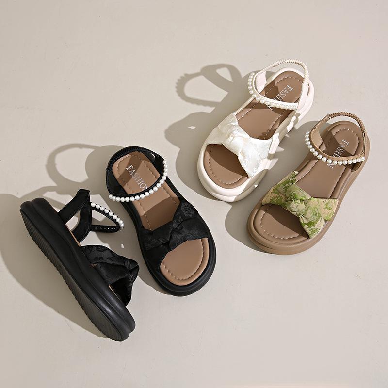 Красивые сандалии женские летние 2025 новая мода сказочный стиль с юбкой беременным женщинам платформа пляжная обувь размер 34