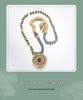 Jade Stone Large Compass Necklace - Vintage Luxurious Pendant