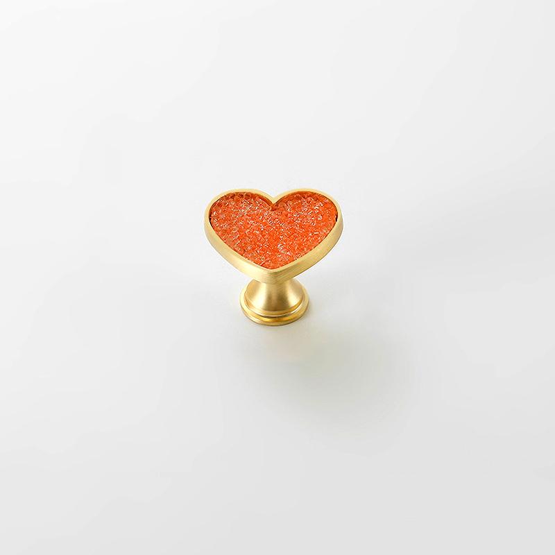 2 шт. Ручка для ящика Оригинальность Без пробивки Мультяшная С бриллиантом Современная ручка-кнопка для ящика Тяга Форма сердца Металлическое основание