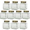 Jam Jar 50 Square Twist 81ml Square Jar of -Set 10- (Gold 43RTS-D)