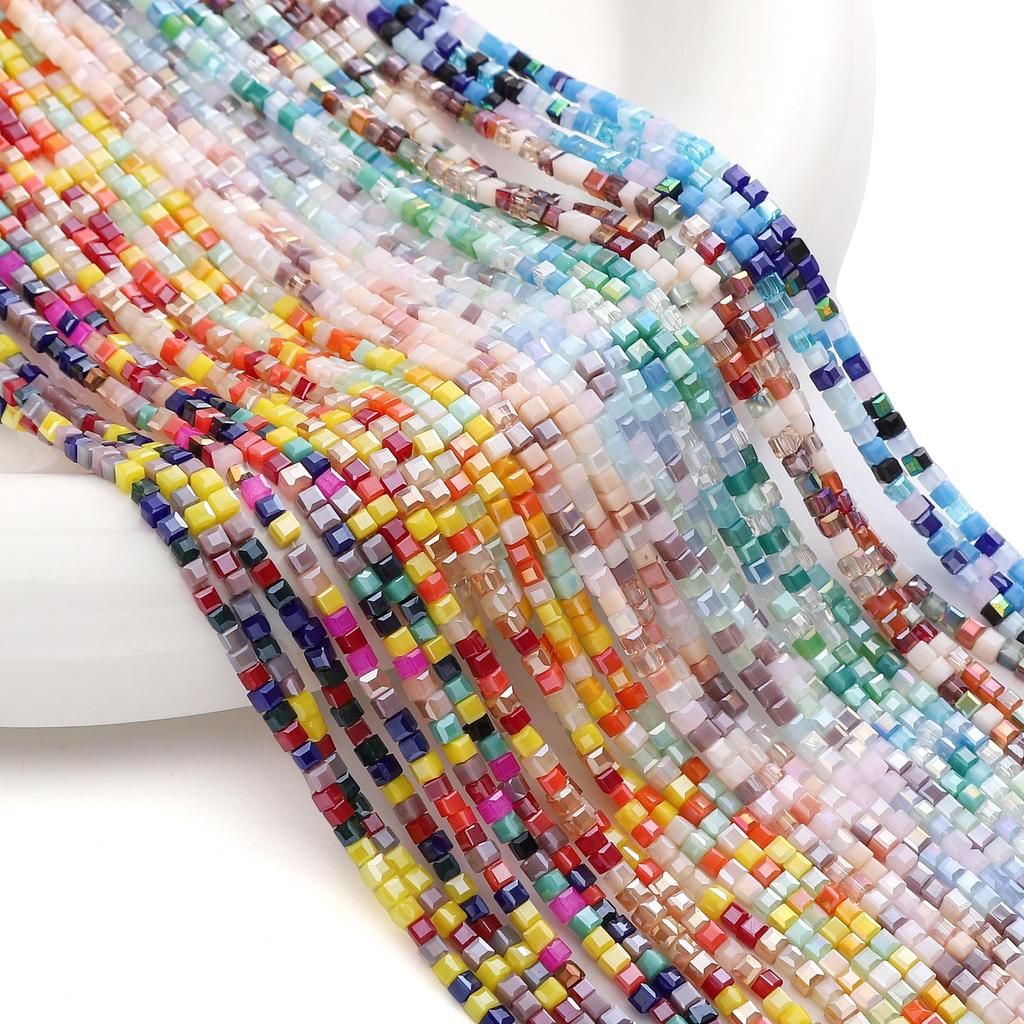 180 шт. стеклянная поверхность квадратный интервал бусины для DIY браслеты ожерелья изготовление ювелирных изделий