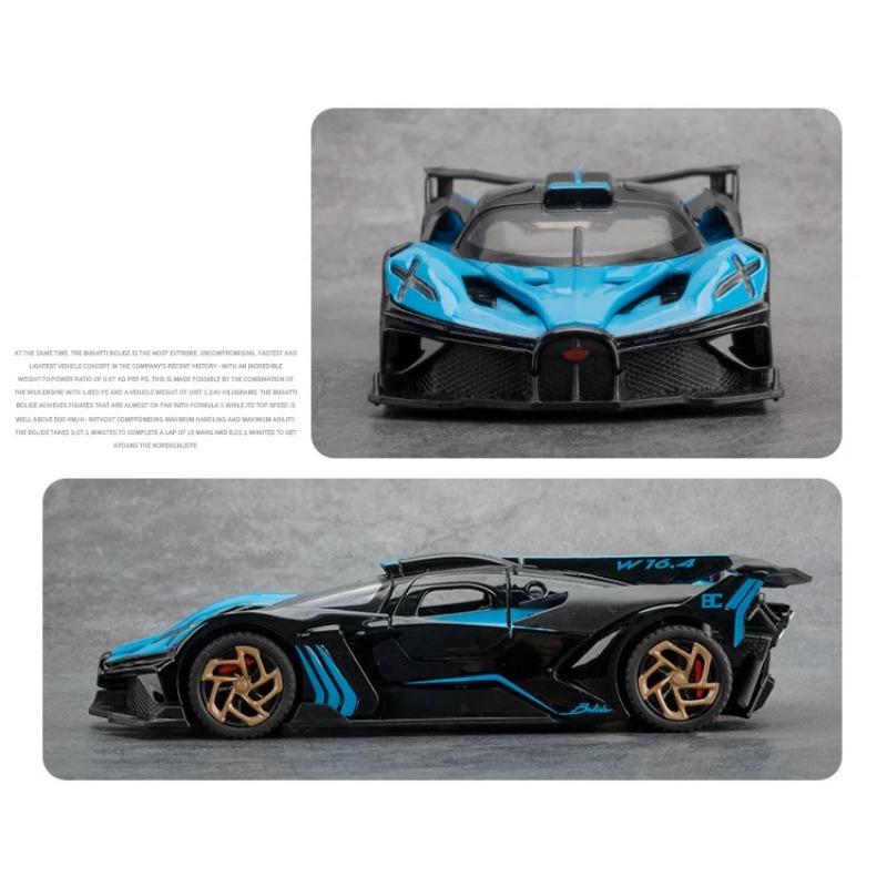 1/32 Bugatti Bolide Supercar литая игрушечная модель автомобиля со звуком и светом детские игрушки коллекционные предметы подарок на день рождения