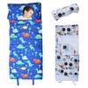 Yousheng Toddler Nap Mat Soft Washable Roll-up Design Cartoon Print Kid Sleeping Mat with Removable Pillow Children Sleeping Bag