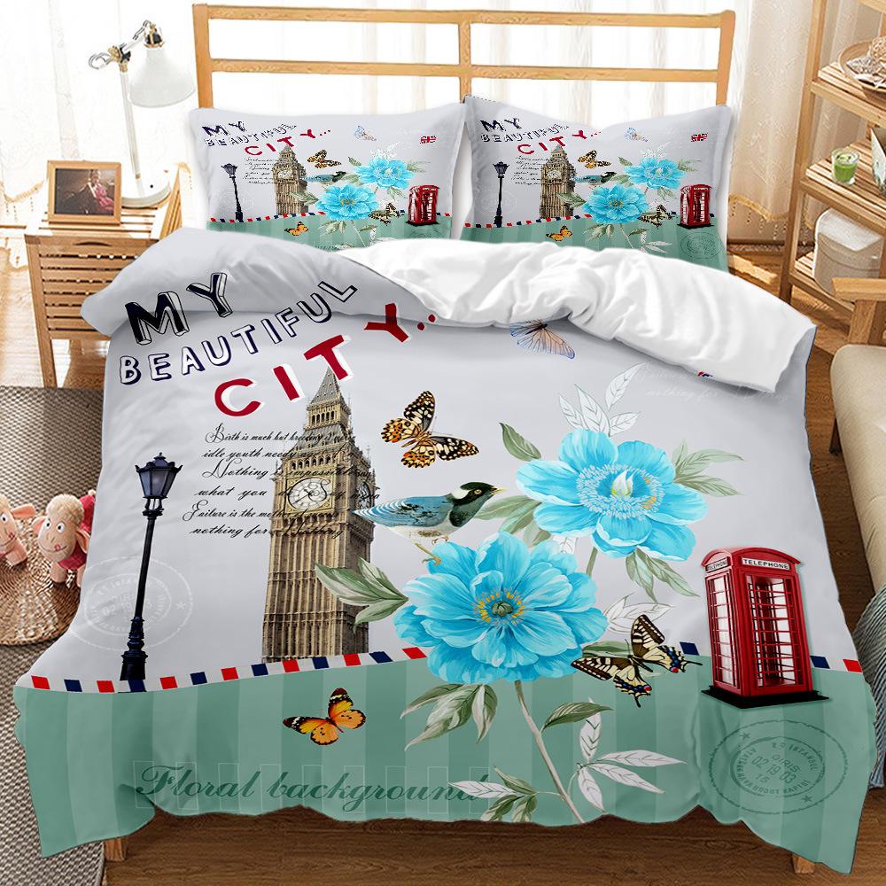 British men's American three-piece bedding set eBay3D digital printing quilt set cool