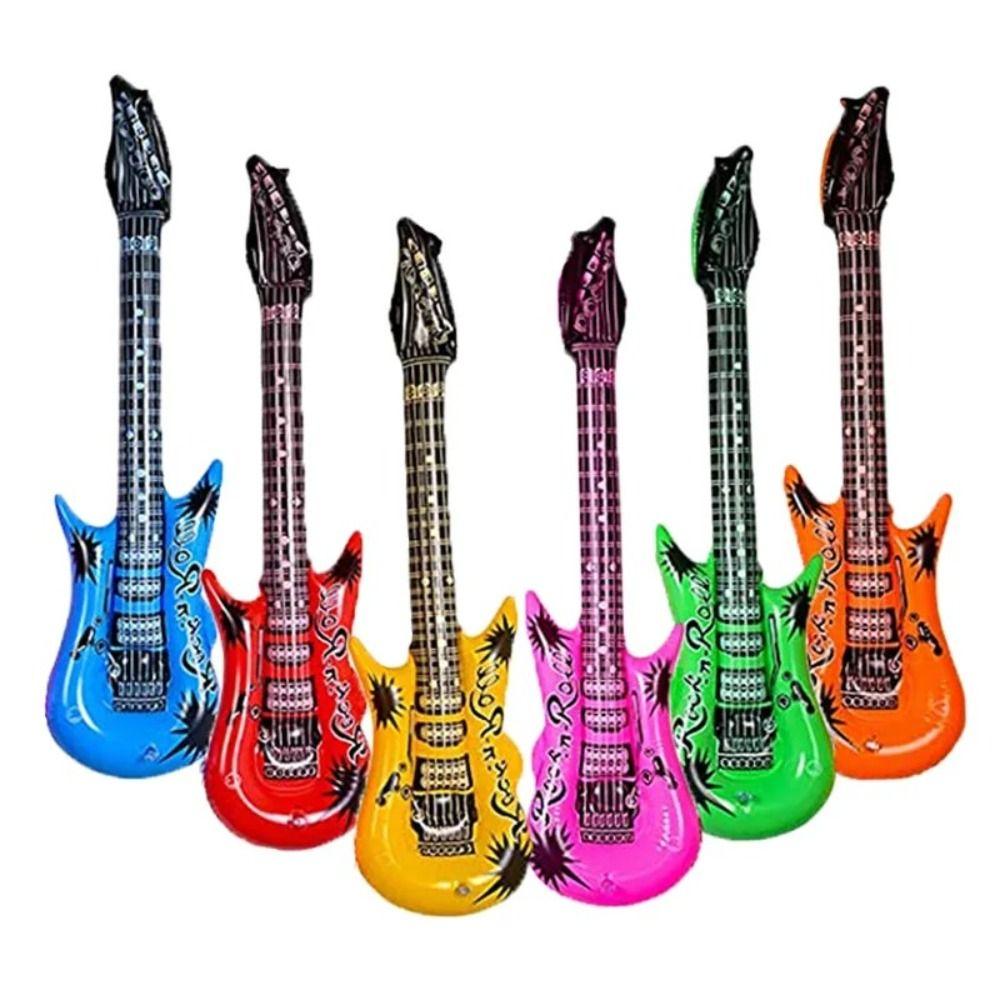 Inflatable Inflatable Musical Instrument Toys Random Color Guitar Foil Balloons Birthdays Party