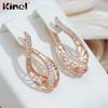 Модные женские серьги-подвески Kinel цвета розового золота
