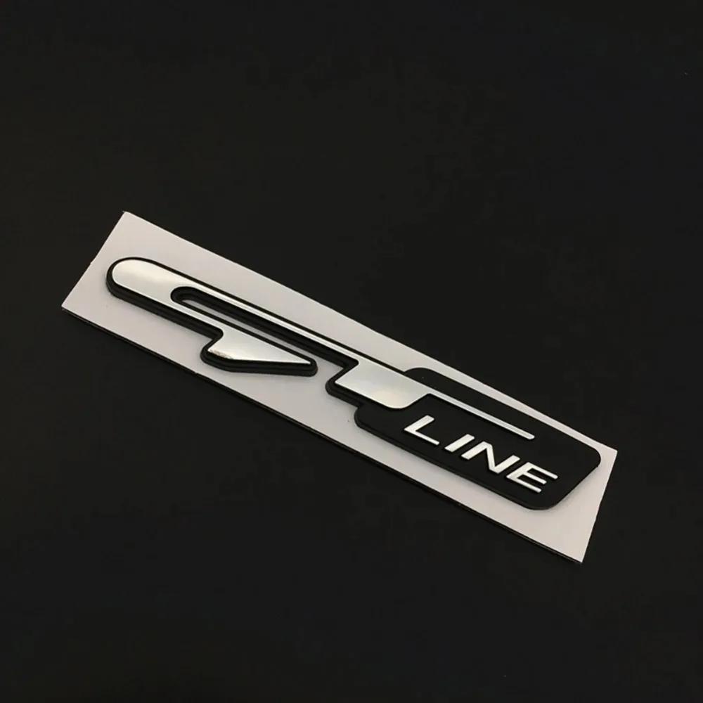 AAAGP1 3D Chrome GT Line Emblem Badge - For Kia Ceed Picanto K5 Stonic Optima Sportage GT Line Badge Decal Accessories