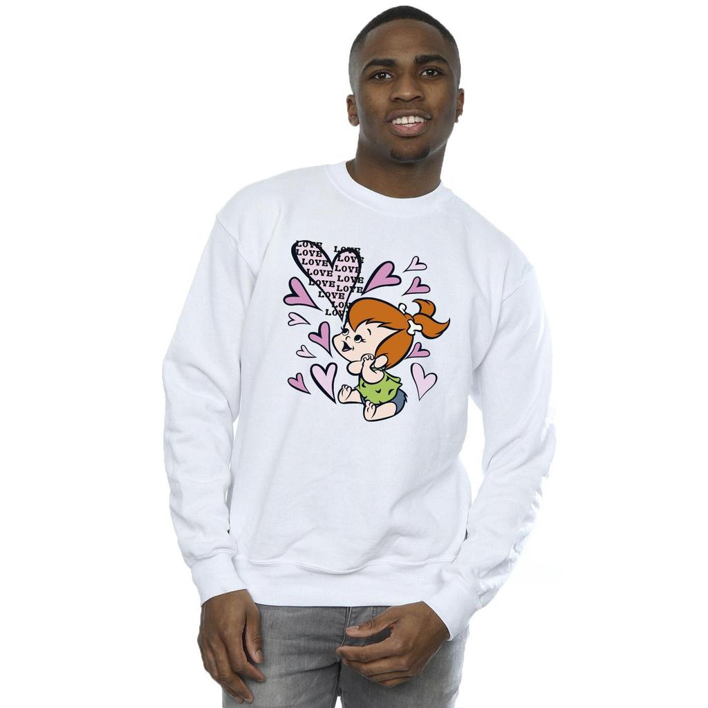 The Flintstones Mens Pebbles Love Love Love Sweatshirt