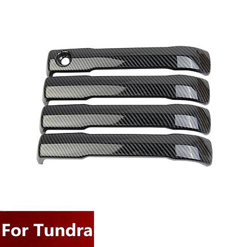 4 шт. Накладки на ручки боковых дверей в стиле карбонового волокна, черные, для Toyota Tundra 2022