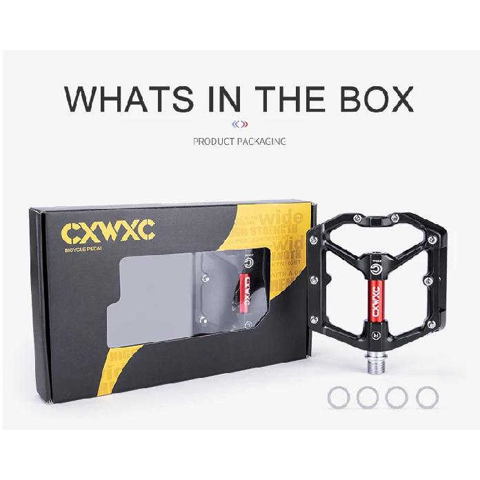 CXWXC Bicycle Pedals of Flat with Removable Anti-slip Pins Ultralight Aluminum Sealed Bearings MTB Road Bike Wide Flat Pedals